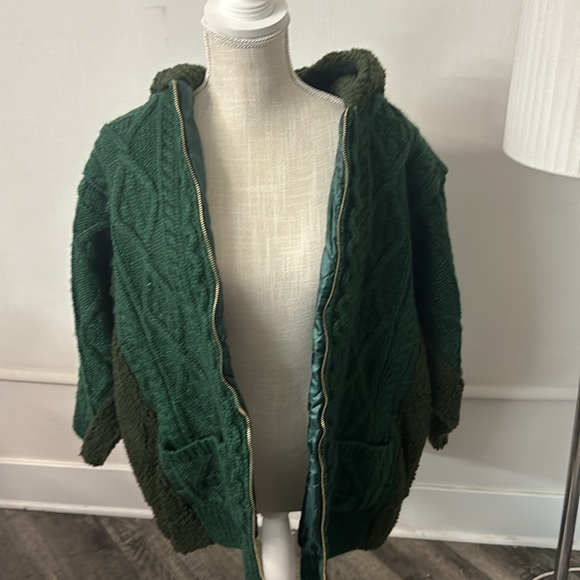 Rebell’s NWOT Cable Knit Thick Sweater Fleece Hoodie Jacket -Unisex - Picture 13 of 17